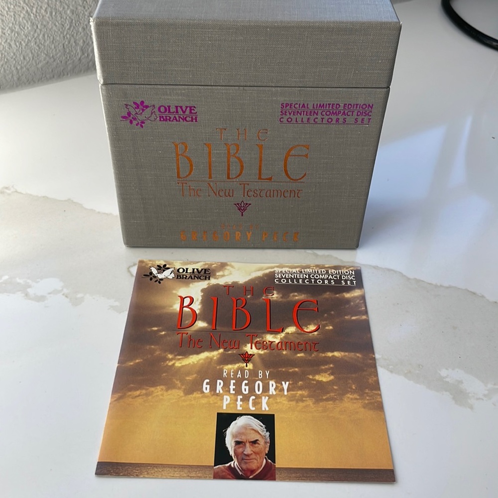 The Bible CDs read by Gregory Peck. Limited Edition ISBN 0-7871-0172-9. Rare!